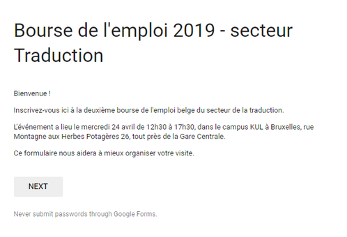 Bourse Emploi 2019